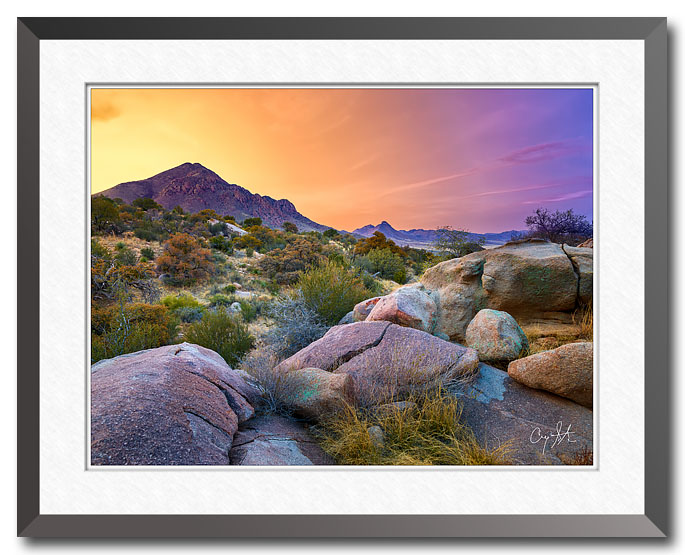 Fine art photo of the Organ Mountains - Desert Peaks National Monument in New Mexico at sunset